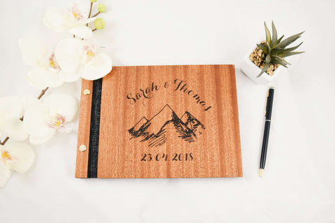 Mountains wedding guest book
