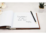 Engraved wood alternative wedding guest book