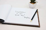 Personalized unique walnut wood guest book