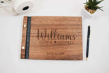 Personalized unique walnut wood guest book