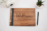 Personalized unique walnut wood guest book