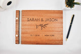 Engraved wood alternative wedding guest book