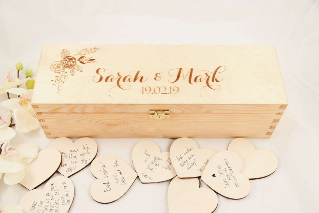 Wedding hearts in the box guest book