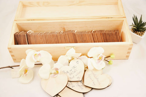Wedding hearts in the box guest book