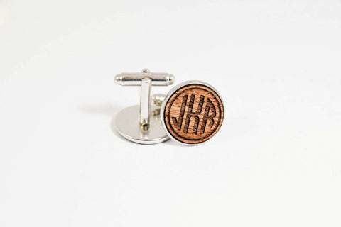 Monogram engraved mens cufflinks