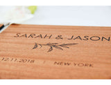 Engraved wood alternative wedding guest book