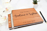 Solid wood mahogany wedding guest book