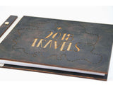Engraved wood travel notebook